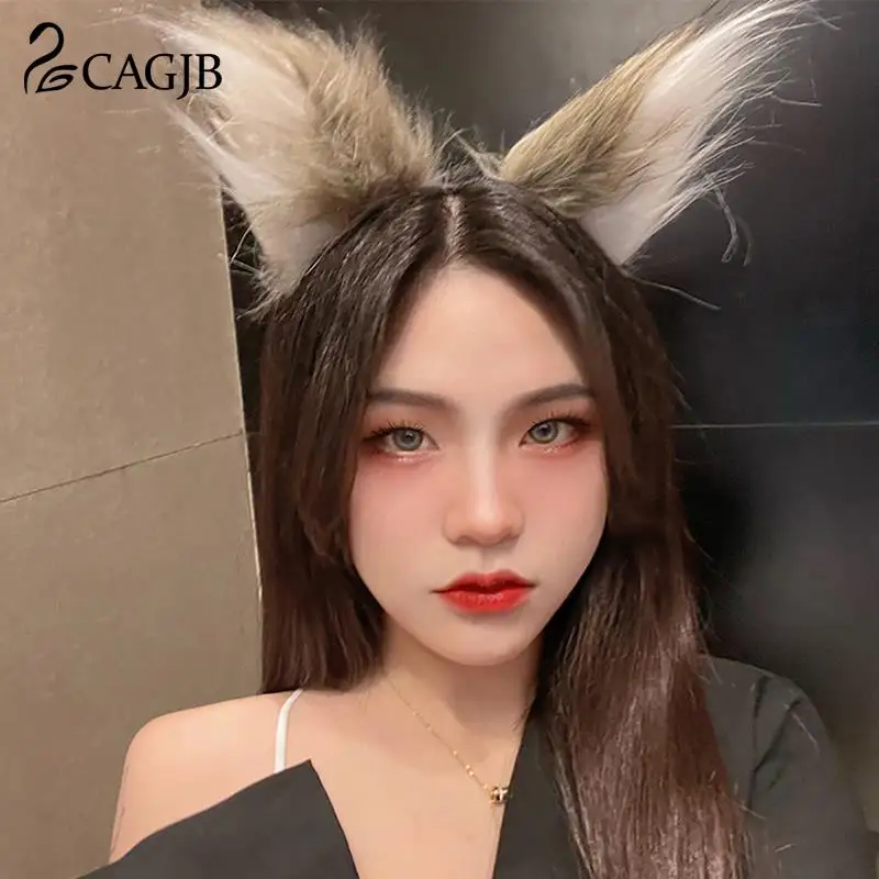 Cosplay Cute Cat Fox Fur Ear Hair Hoops Night Party Anime Lolita Hairband Fur Headbands Clip Girl Hair Accessories Ear Hair Band wonder woman costume