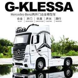 1:36 Mercedes-Benz ACTROS truck Simulation Diecast Metal Alloy Model car Sound Light Pull Back Collection Kids Toy Gifts A561