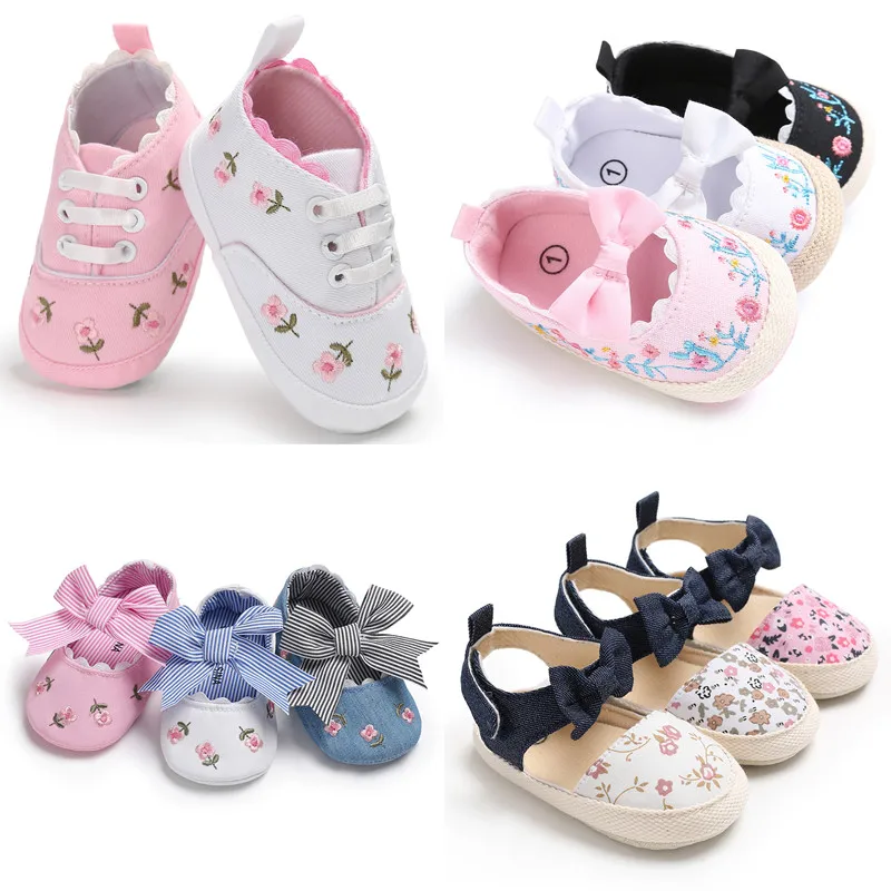 Baby Girl Baptism Shoes Cribs Bowknot Crib Shoes Prewalker 2023