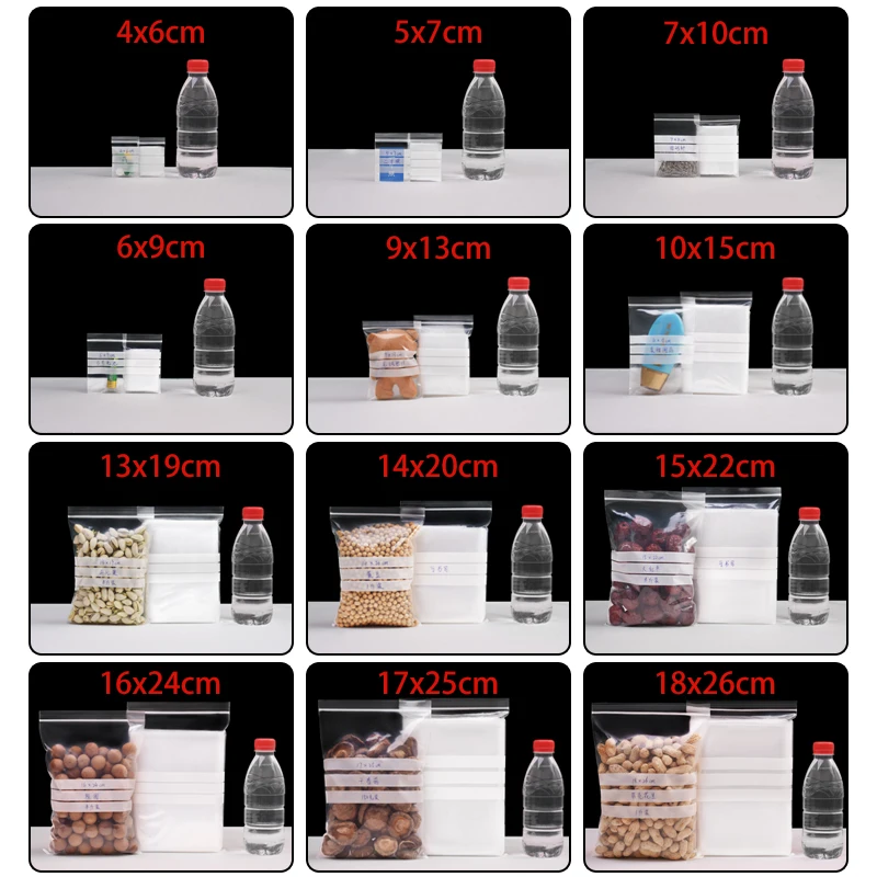 100pcs 10 wire Writing Packaging Remember Note Pouches Plastic Zip Lock Jewelry Bag Write On Seal Self Resealable polythene 3