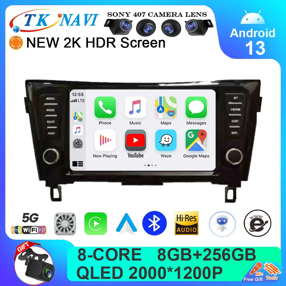 

Android 13 для Nissan X-Trail Qashqai 2 J1T32 Qashqai J10 J11 2014 2015 2016 2017 2018 2019 CARPLAY Автомагнитола с двойным объективом GPS