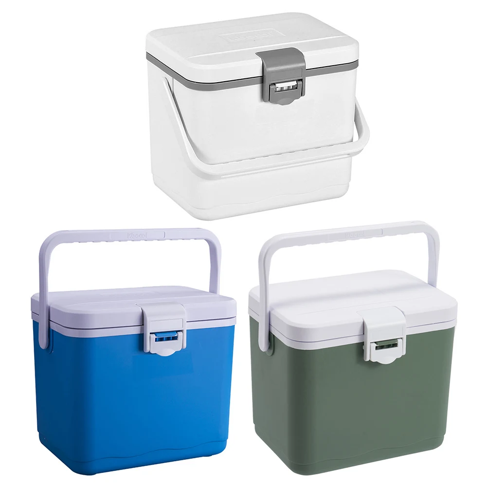Cooler Box Portable Camping Refrigerator Incubator 4.5/5L Large Capacity Car Ice Bucket Heat Preservation Camping BBQ Equipment