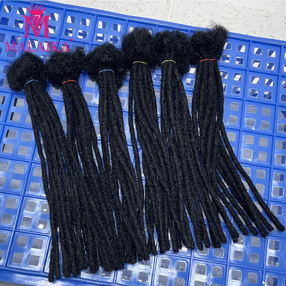 Extension per capelli umani fatti a mano, larghezza 0,6 cm, lunghezza 6-20 pollici, 10 ciocche per pezzo, capelli per intrecciatura a crochet per riparazione di dreadlock. - immagine 2