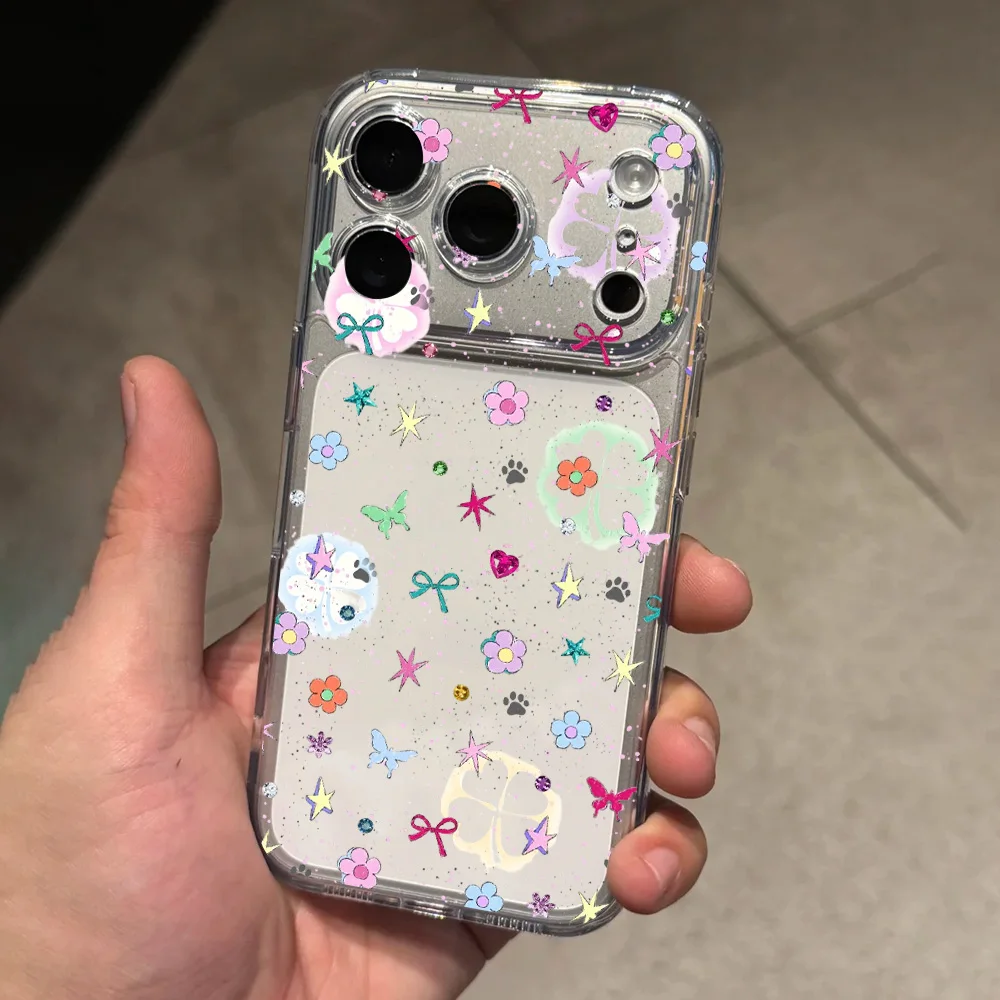 Ultra Thin TPU Clear Soft Phone Case with Floral Time Painting Design