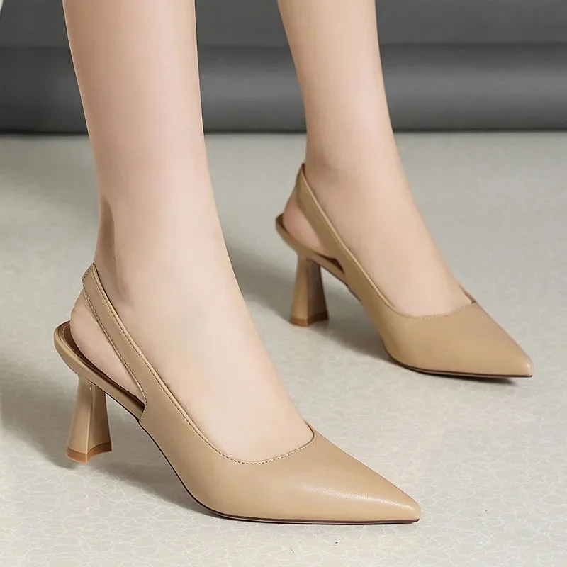 Women Pumps New High Heels Shoes Silver Slingback Heels Luxury Woman Wedding Bride High Heels Shoes Spring Autumn Ladies Shoes