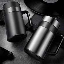  304 Stainless Steel Thermal Mug Thermos Water Bottle Tea Tumber For Office Water Cup With Handle Coffee Mug Tea Cup Man Gifts 