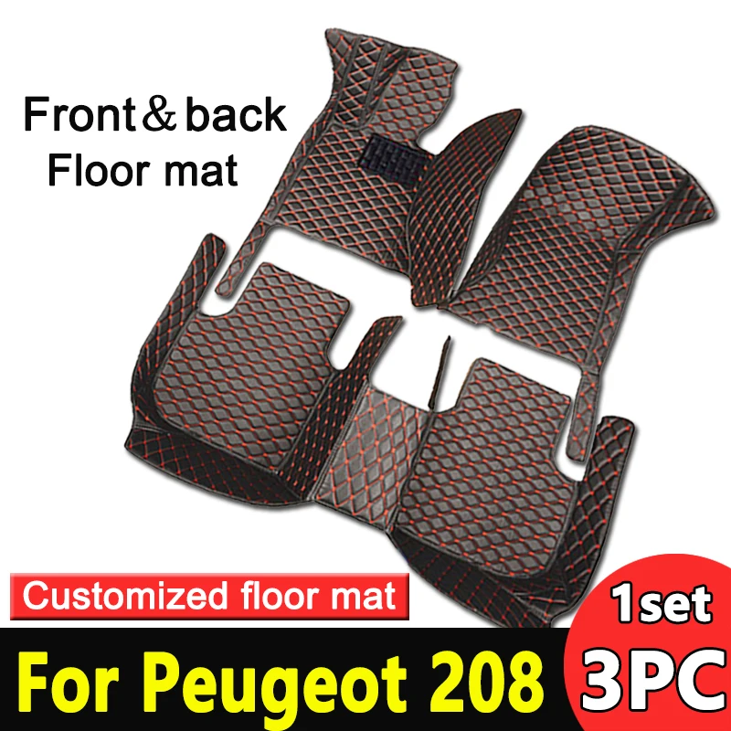 

Car Floor Mats For Peugeot 208 P21 2019~2022 Anti-dirt Pad Auto Carpet Accesorios Para Auto Leather Mat Car Accessories Interior
