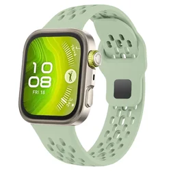 Premium Silicone Sport Band - Replacement Strap for Huawei Watch Fit Series (Official green)