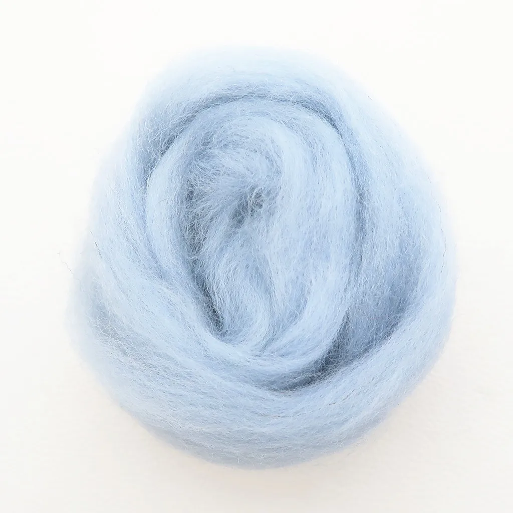 Light Blue Series Wool Fibre Flower Animal Toy Wool Roving Needle Felting Handmade Spinning DIY Craft Materials Tool wool felting kit needle felt kit needle felting wool wool felting needles 10/50/100g