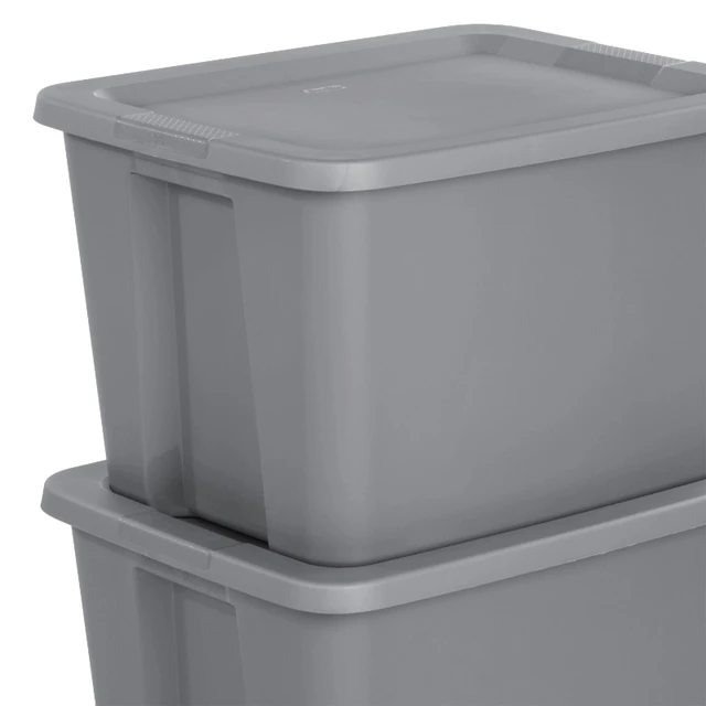 Sterilite 18 gal. Tote Box Titanium Case of 8