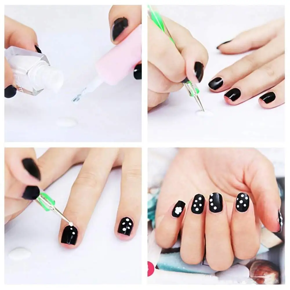 5Pcs Nails Art Dotting Pen Double-Head Swirl Marbleizing Steel Dotting Pen Professional Drawing/ Dotting/Diamonds Manicure Tools 6