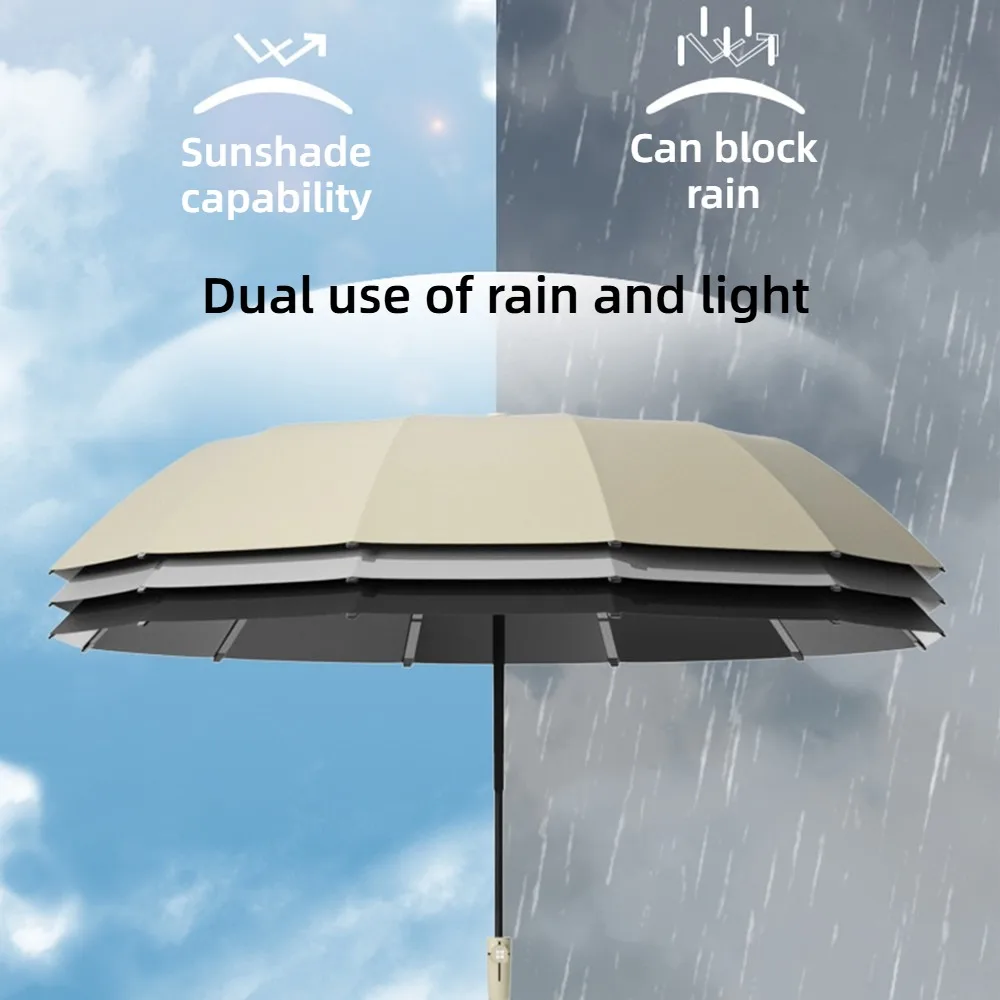 348 bone fully automatic umbrella dual-use for rain oversized umbrella surface wind resistant umbrella ribs 1pc