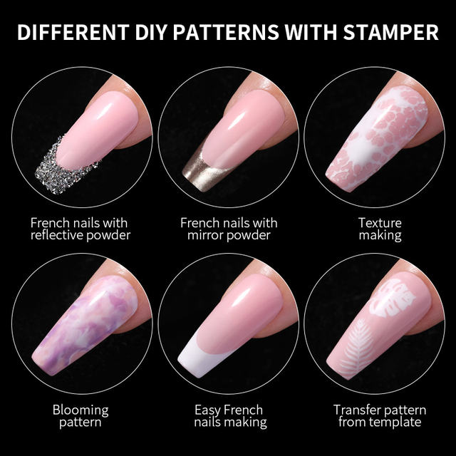 Jelly Silicone Nail Stamper with Scraper/ Easy French Nail Hack