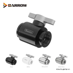 Válvula de agua Barrow para refrigeración líquida personalizada, manija plateada de sardinas G1/4 ", accesorios de agua de sellado, uso Universal, TTQFS-V1