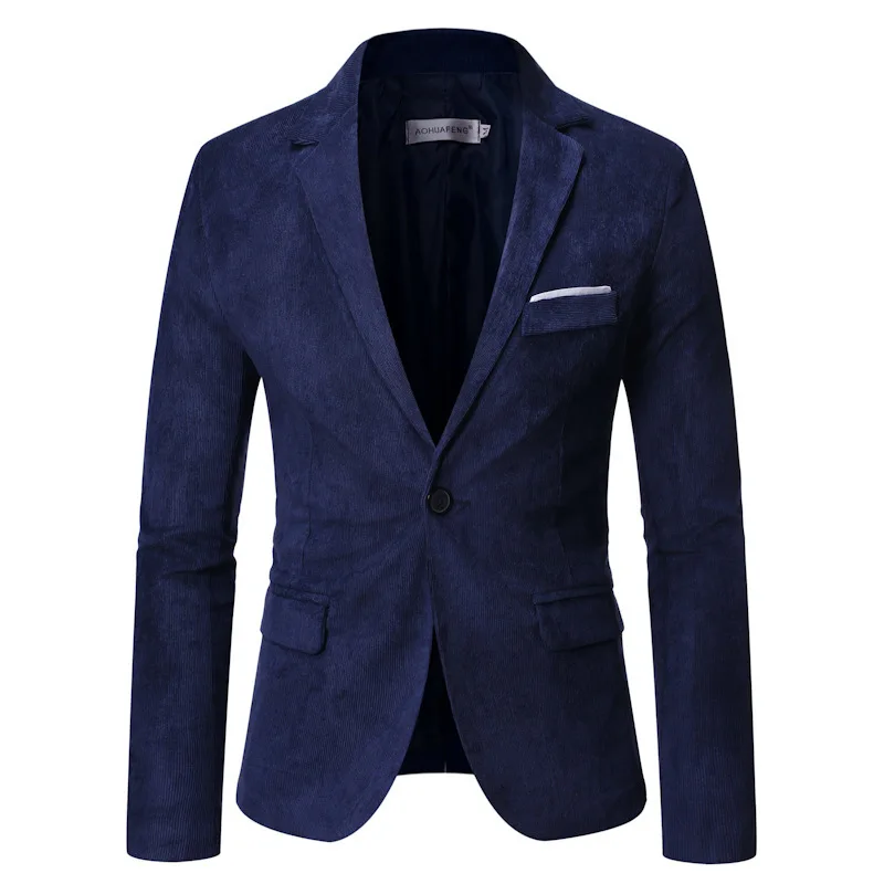 Autumn and winter men's corduroy suit jacket Korean style casual slim fit blazers Jackets