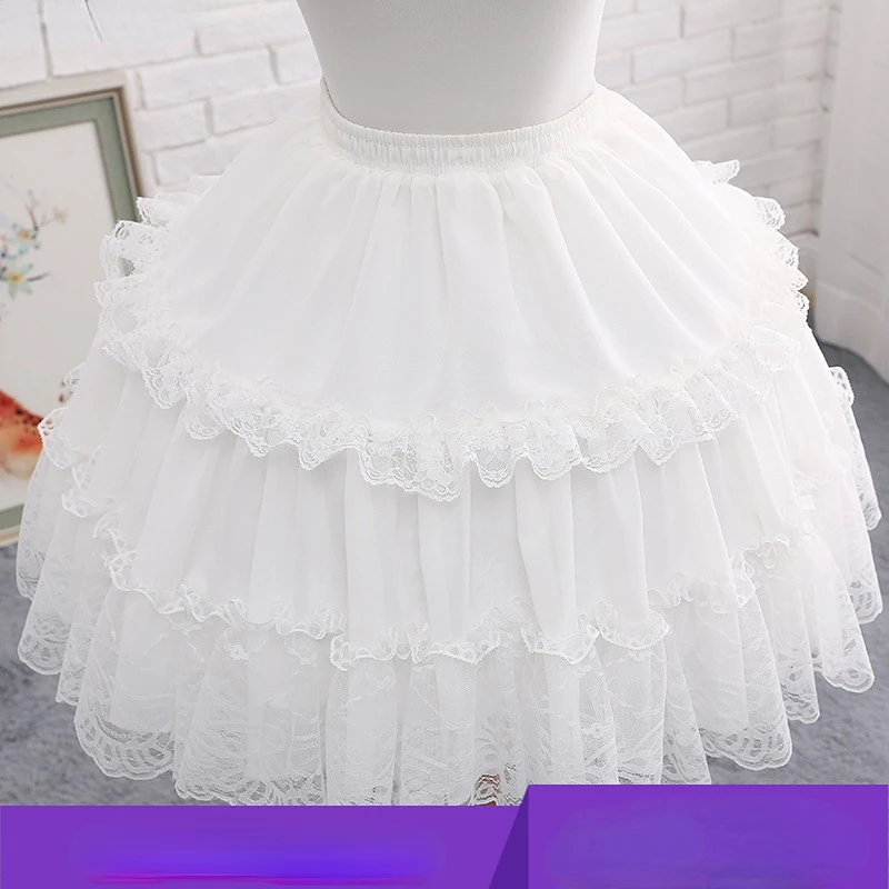 

Wholesale Ball Gown Underskirt Short Dress Cosplay Petticoat Chiffon Lace Tow Bones Lolita Petticoat Ballet Rockabilly Crinoline