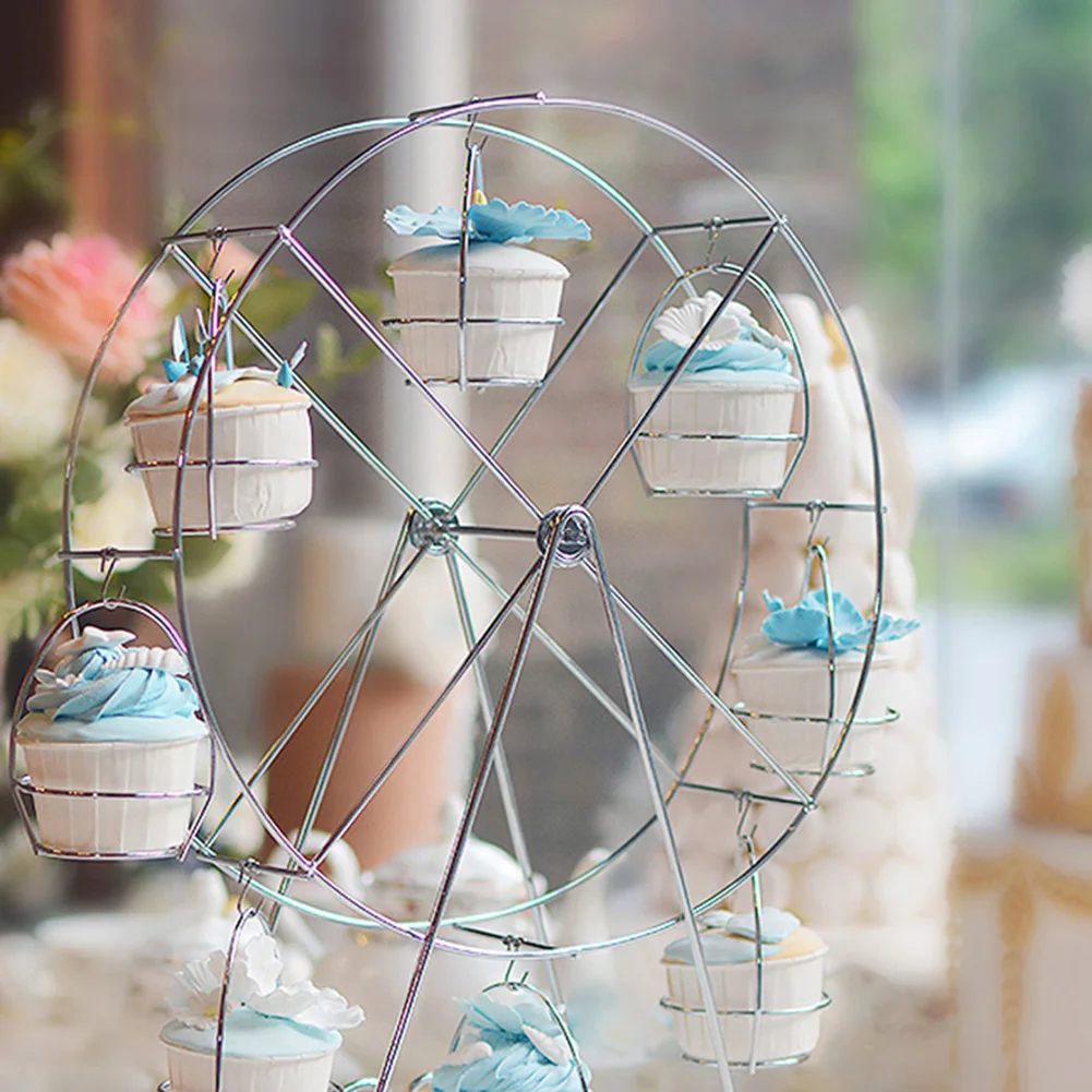 Party Rotatable Pastry Cupcake Holder 8 Cups Supplies Cake Stand Ferris Wheel Home Kitchen Cupcake