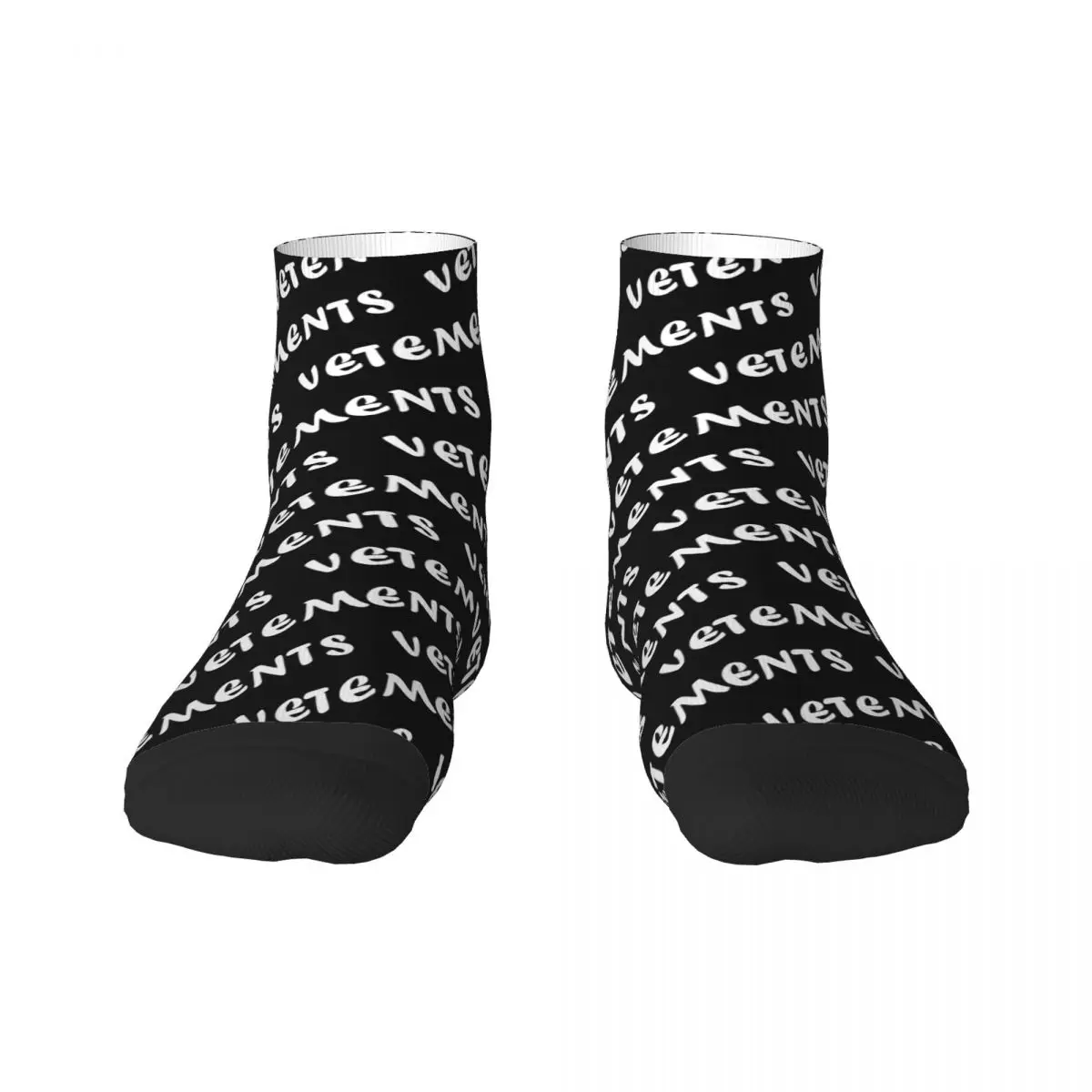 

White VETEMENTES Men's Crew Socks Unisex Cool Spring Summer Autumn Winter Dress Socks