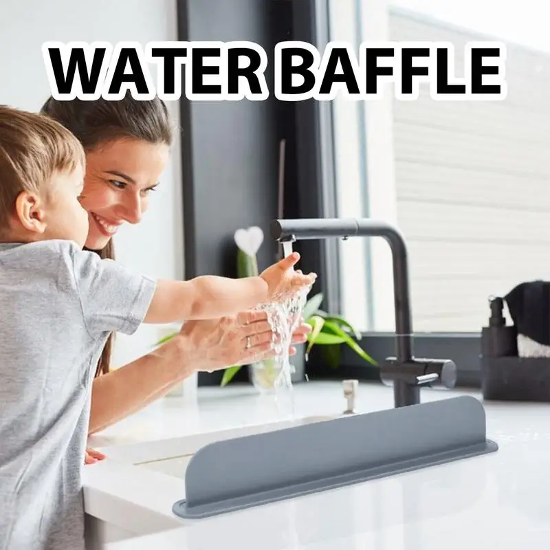 Kitchen Tools Oil Splatter Guard Kitchen Sink Water Splash Guard Silicone Sink Splatter Guard with Suction Cup Reusable Dish Washing Baffle Board for Wash Basin