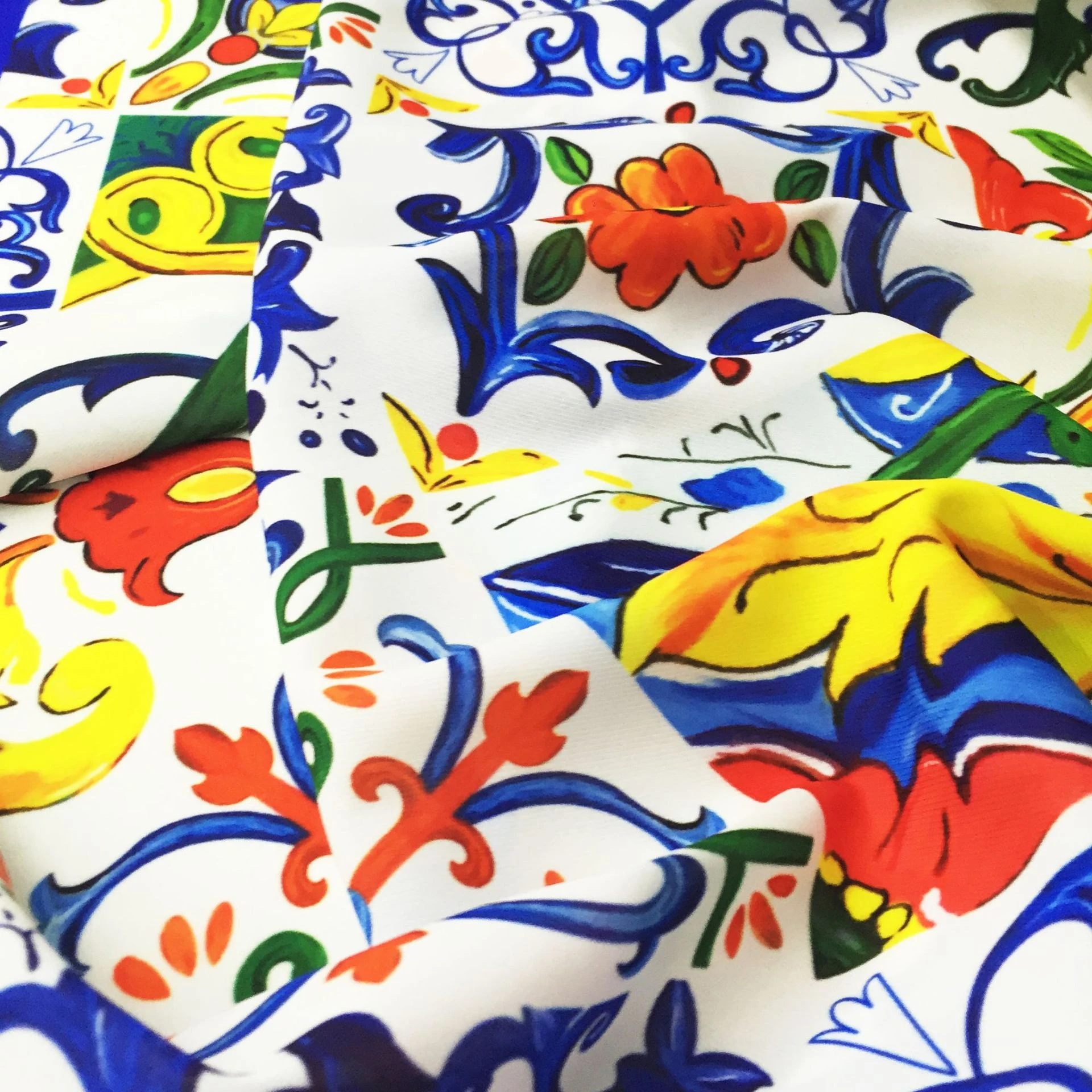 

Polyester printed fabric fashion designer clothing women's fabric per meter