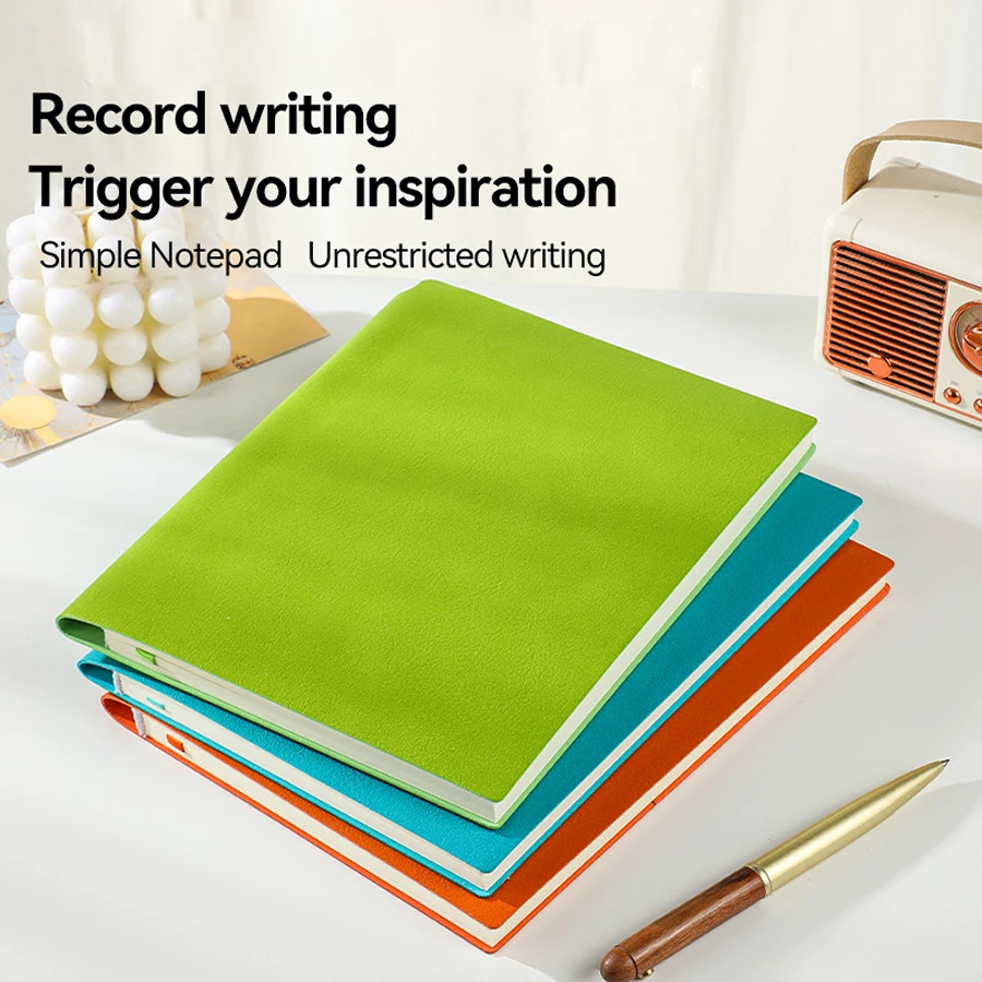 Elegant Minimalist PU Leather Notebook with Elastic Closure - Lined Journal