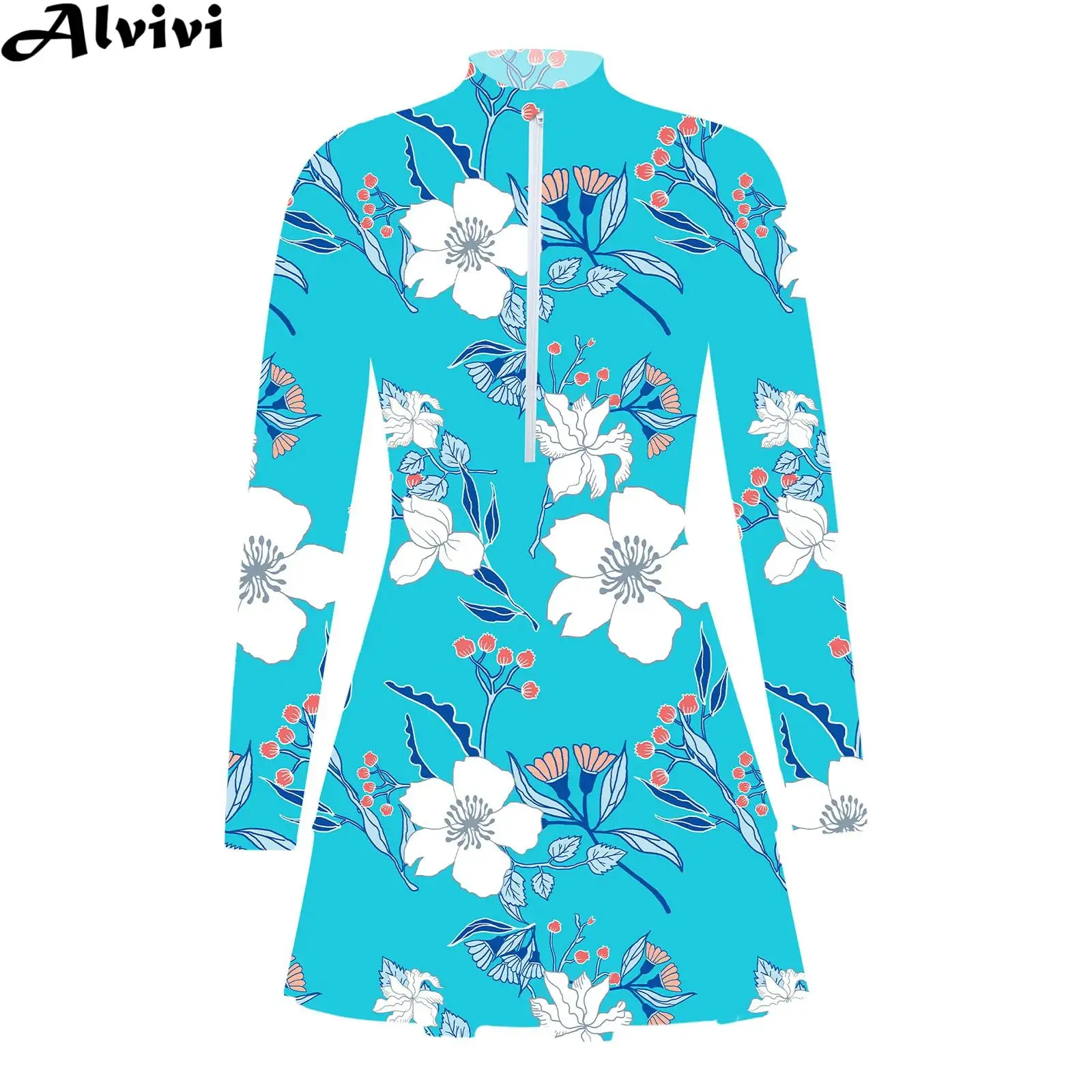 Costume Da Bagno Con Stampa Floreale A Maniche Lunghe Per Ragazze Adolescenti Upf 50 + Costume Da Bagno Rash Guard Beach Surf Pool Party Water Park Co