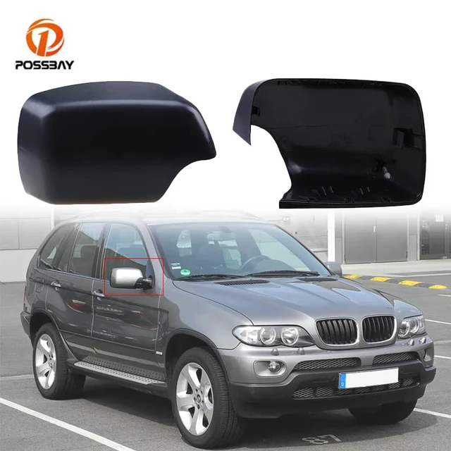 POSSBAY Car Side Mirror Cover Black Rearview Mirror Shell 