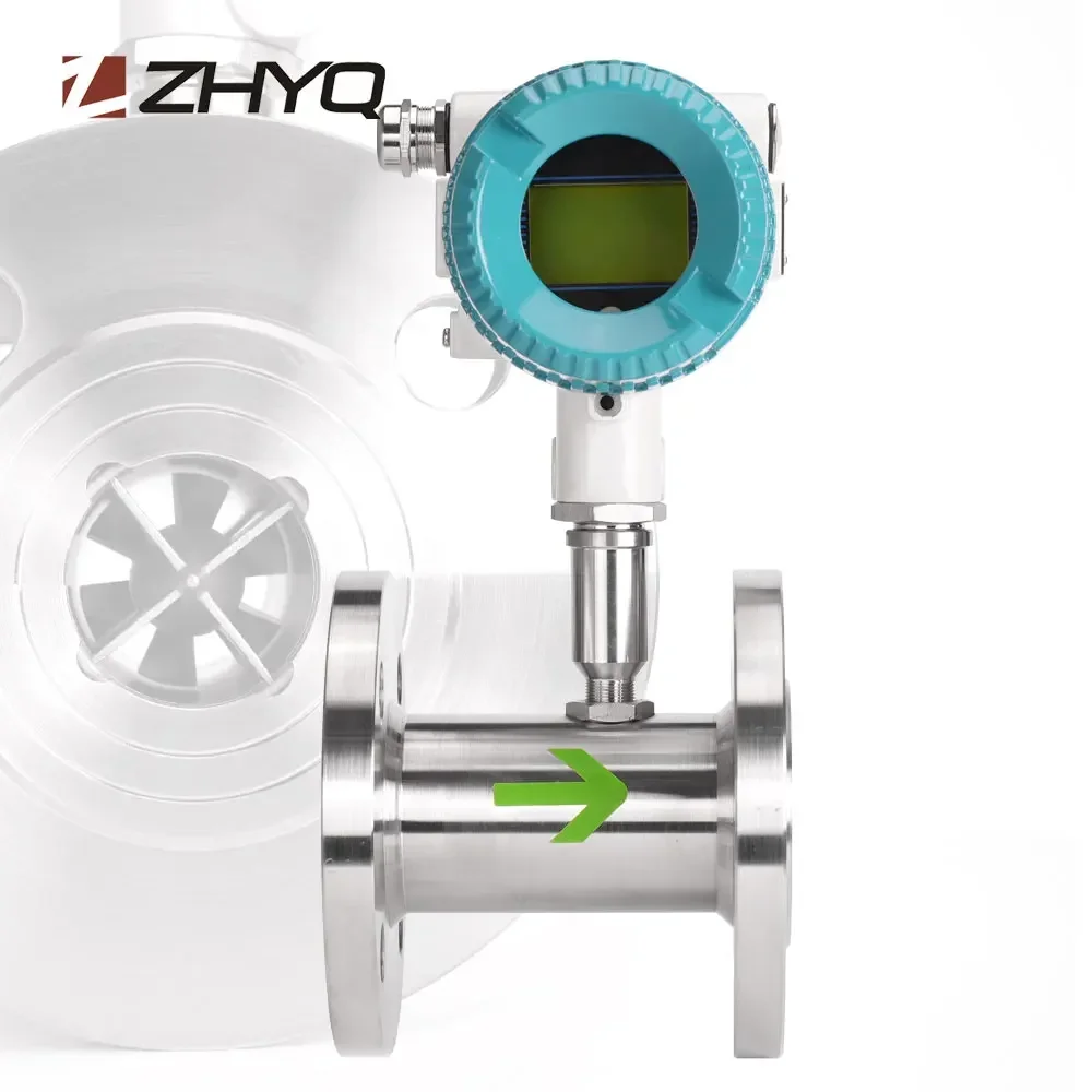 Pulse/4-20Ma RS485 LED Display Remote Flange Water Oil Turbine Flow Meter From China Supplier