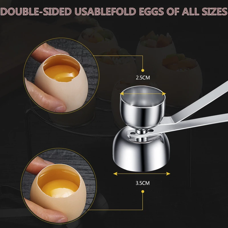304Metal Egg Scissors Eggshell Opener Eggshell Cutter Double Head Egg Topper Shell Opener Boiled Raw Kitchen Cooking Tools egg shell opener egg opener egg shell scissors egg piercer