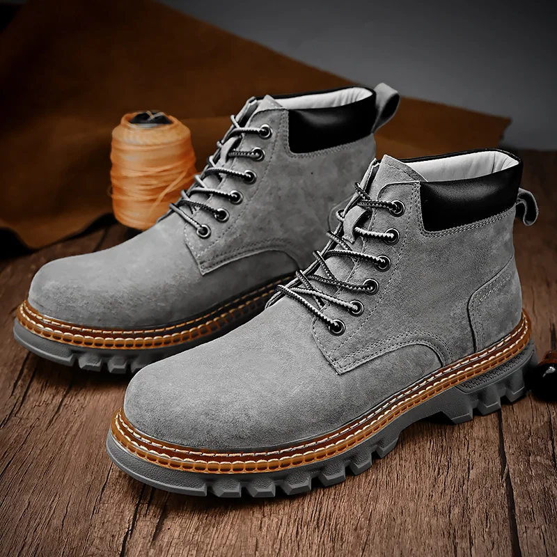 Casual Martin Boots Chaussures pour hommes en cuir Casual Martin Boots Lightweight Mens Trainers Running Walking Shoes_voghion.com