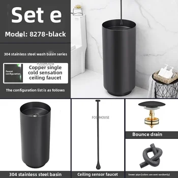 304 สแตนเลสสตีลรอบคอลัมน์อ่างล้างหน้าแบบบูรณาการชั้นยืนสวนกลางแจ้งอ่างล้างหน้า Luxury Bar โรงแรมห้องน้ําอ่างล้างจาน w 21