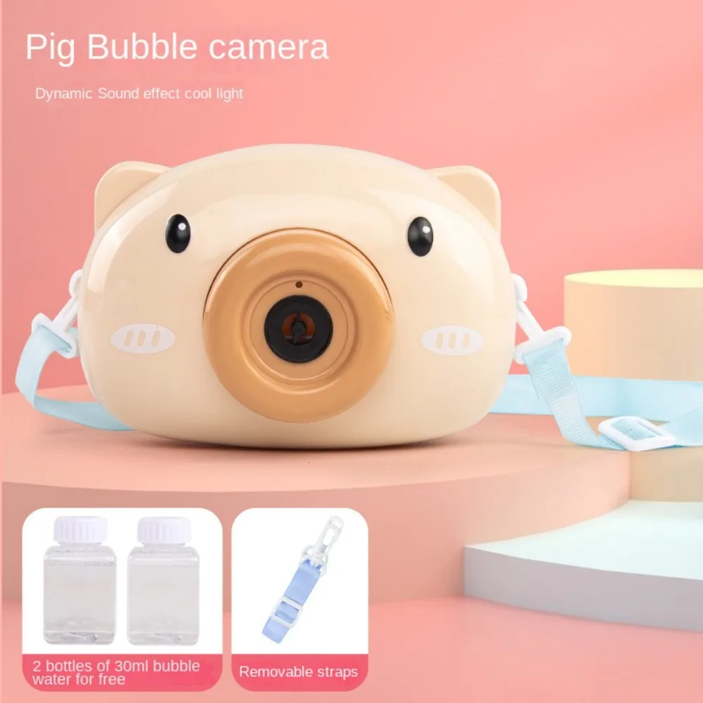 Funny Durable Chilren Bubble Machine Cartoon Automatic Soap Bubble Maker Pig Camera Shape Cartoon Bubble Blower Outdoor