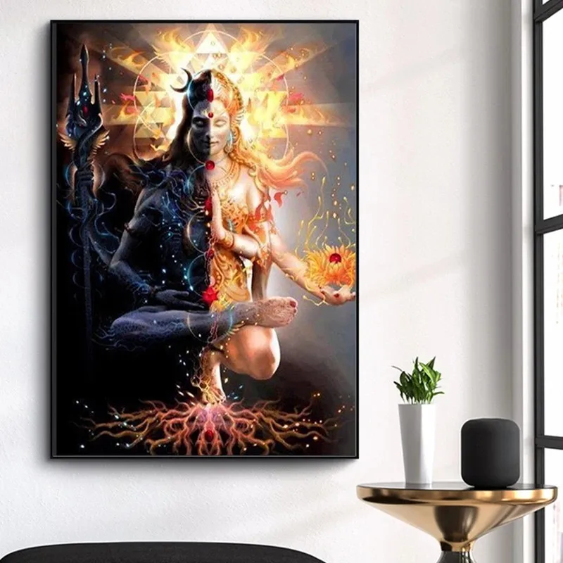 Shiva светлая и темная Картина на холсте модульные картины для гостиной постер