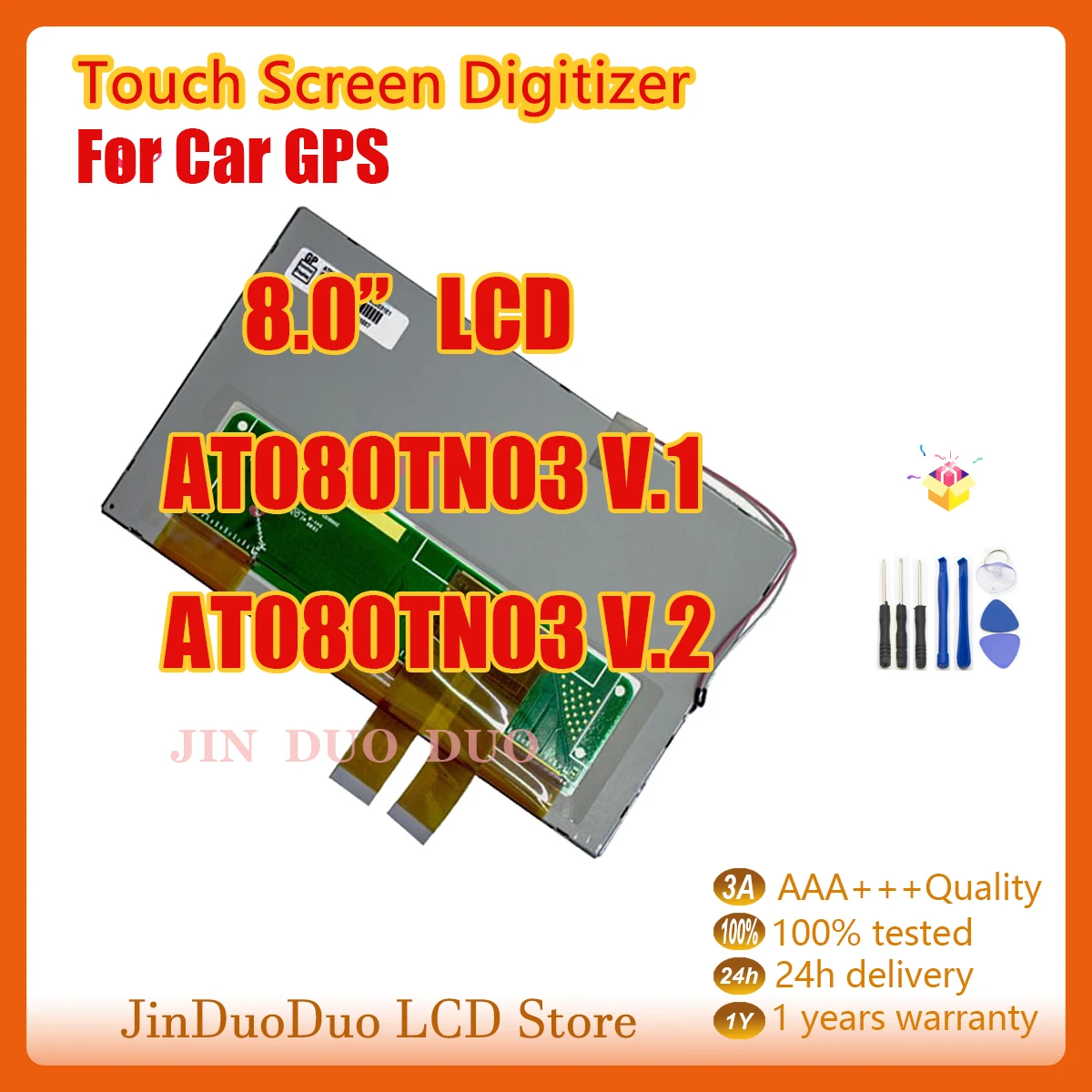 цена 8.0Origianl For AT080TN03 V.1 V.2 LCD Display Digitizer Assembly For Car GPS AT080TN03-V.1 AT080TN03 V.2 Display Replacement