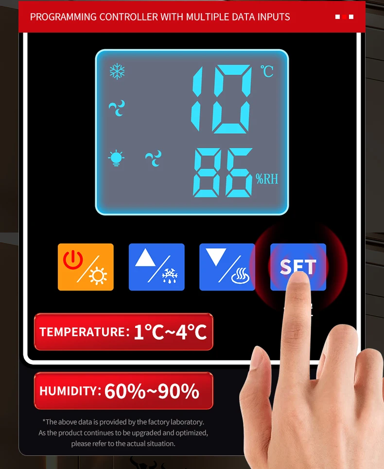 Grade Beef Aging Meat Preservation Cabinet Triple Doors Automatic Defrost Commercial Dry Aging Fridge for Steak Restaurant