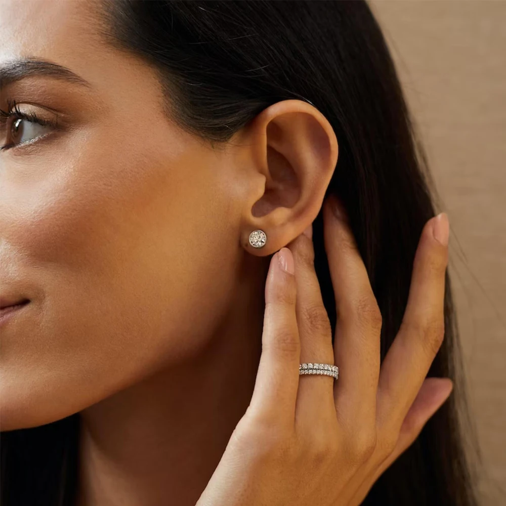 Set Di Orecchini Pendenti In Moissanite Da 0,36 Ct In Argento - Foto 4