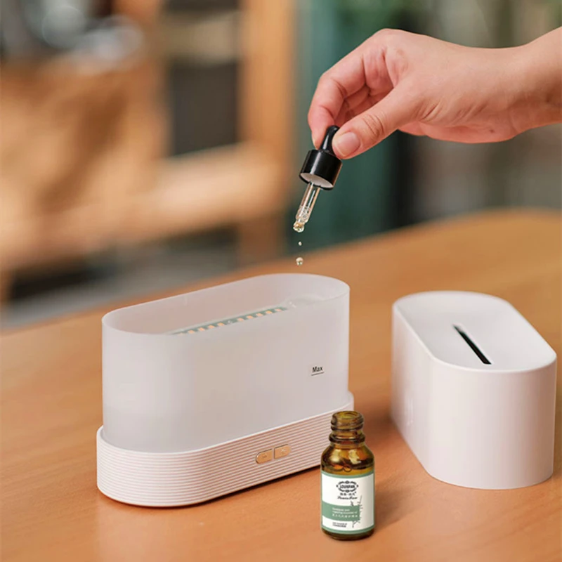 Tanque de Água Umidificador para Decoração do Quarto Luz da Noite com 180ml Nova Simulação Chama Escritório Atmosfera Lâmpada Mesa Usb 4 com 180ml tanque de água umidificador para