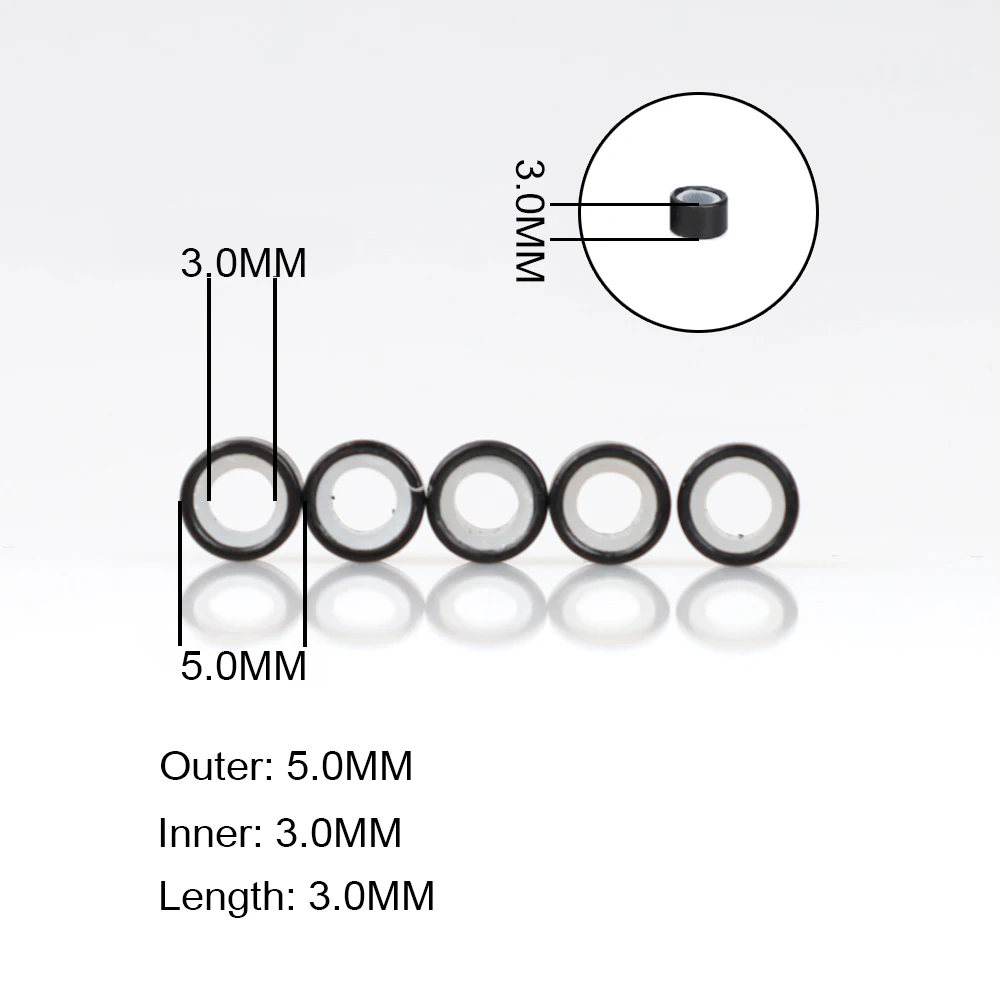 아라니 5mm 1000개/롤 미리 설치된 마이크로 링 비즈, 붙임머리용, 깃털 붙임머리용 튜브, 실리콘 안감 마이크로 링