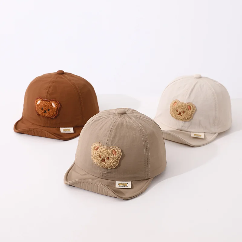 Cute Cartoon Bear Baby Baseball Cap Summer Outdoor Baby Boys Girls Sun Hat Adjustable Toddler Kids Children Soft Peaked Caps baseball cap baby hat kids caps