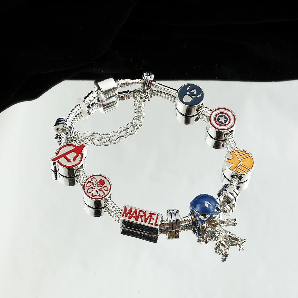 Superhero Spiderman Beads Bracelet Avengers Charm Enamel Crystal Pendant  Bangles for Women Jewelry Accessories Bracelet - AliExpress