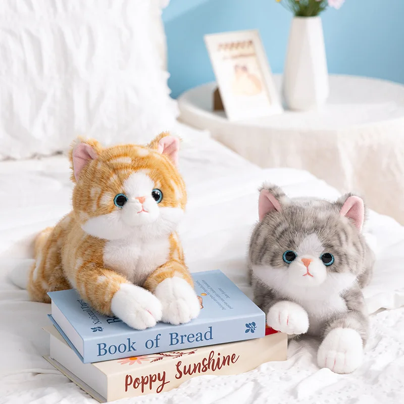50CM Cute Simulation Cat Plush Toys Soft Stuffed Kitten Model Fake Cat Realist Animals Kids Girls Valentine's Day Gift