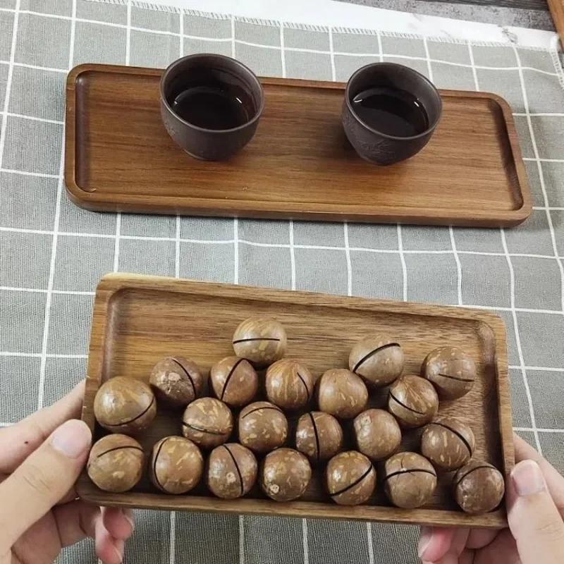 Acacia Wood Coffee Tray Rectangular Food Cup Trays Decorative Wood Plate Dessert Candy Gongfu Tea Tray