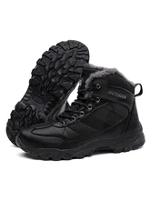  Winter Men's Martin Boots Plus Velvet Warm Anti-Ski Ground Boots High Quality Comfortable Outdoor Lace-Up Cotton Shoes For Men 