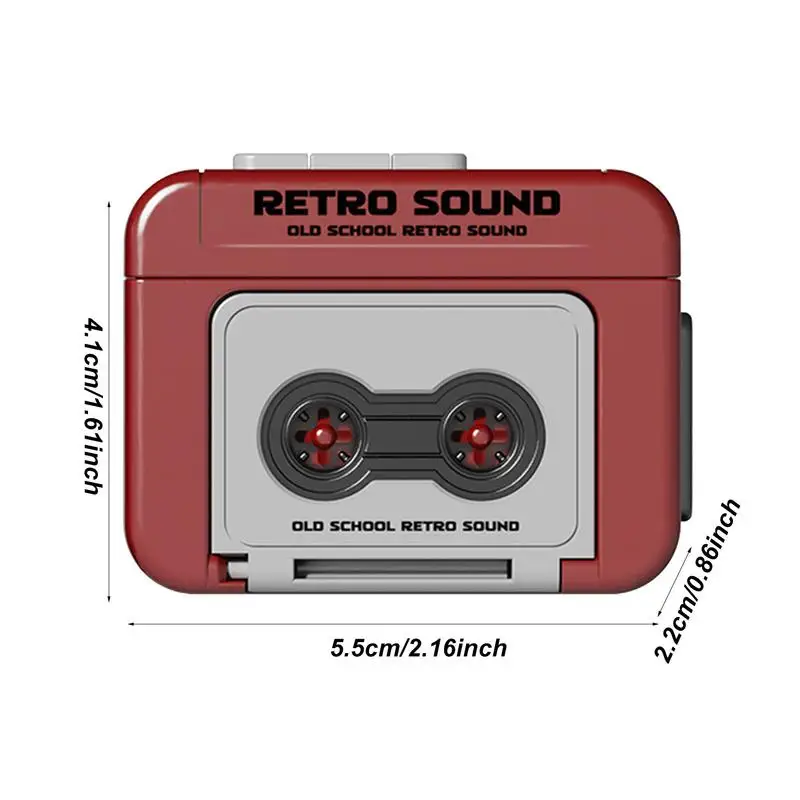 Creative Vintage Mini Retro Cassette Recorder Music Key Chain Cute Mini Player Commemorate Keyring for Friends Gift