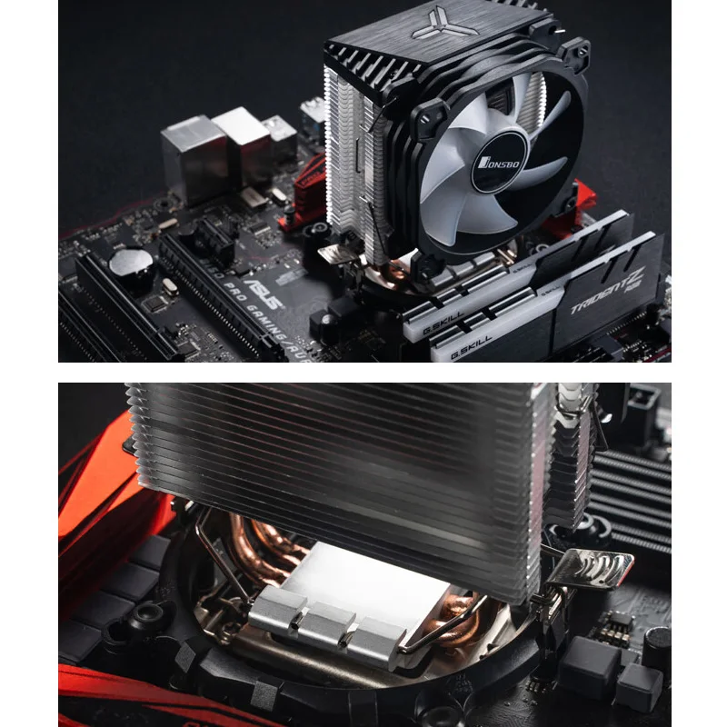 Jonsbo CR1200 CPU Cooler 2 Heat Pipe Tower RGB Colorful Light Effect 9cm Fan Intel 1151 1700 AMD AM4 Optional LGA2011 Buckle