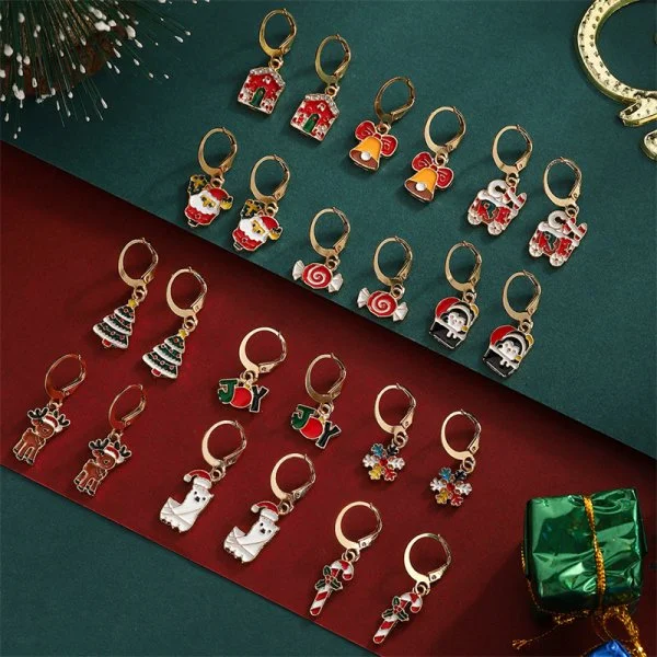 Weihnachten Funkelnde Bunte Zirkon Baum Elch Schneeflocke Glocke Anhänger Ohrringe Stud Für Frauen Neue Jahr Party Schmuck Geschenk – Detail 6