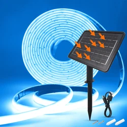 High - Density 24V Solar COB Neon Light Strip - Waterproof Flexible Warm White/Color Options, 320 LEDs/m - 9m (Ice Blue)
