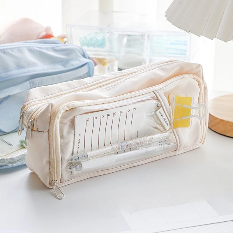 

Cute Large Capacity Pencil Bag Aesthetic Girl Stationery Holder Bag Zipper Pencil Pouch Student Pen Case School Supplies
