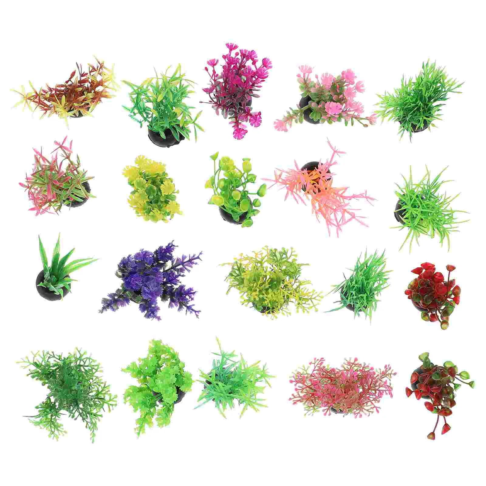

20 Pcs Fish Tank Landscaping Water Plants Aquarium Adornment Supplies Aquatic Model Betta Fish Tank Decor Plastic