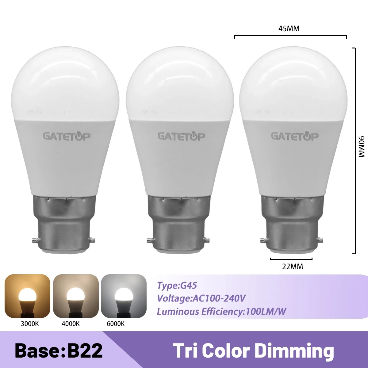 3pcs G45 B22